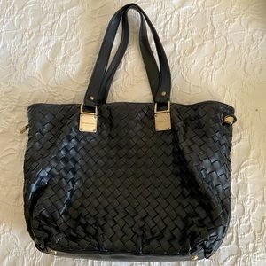 Michael Kors black leather shoulder bag